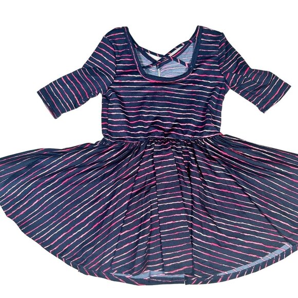 Dot Dot Smile Striped Black Pink Red Ballet Dress Crisscross Back Girls 2T READ - Picture 2 of 9